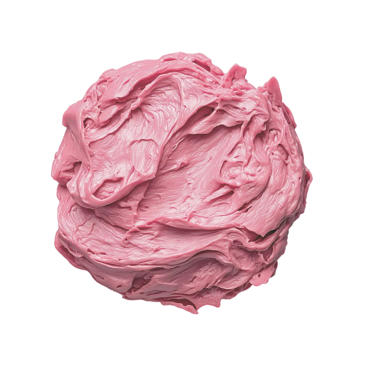 Glossy pink cream blob.